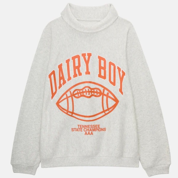 Dairy Boy Tops - NWT Dairy Boy Study Break State Champs Rollneck in Champion Orange
